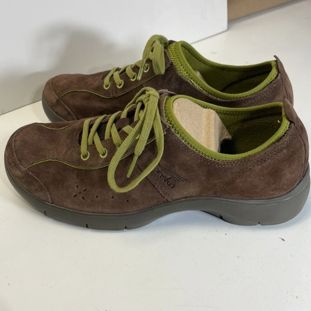 Dansko brown suede lace up shoes 4401062000.: